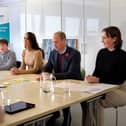 The Prince and Princess of Wales sit with the youth panel to discuss young people's mental health.