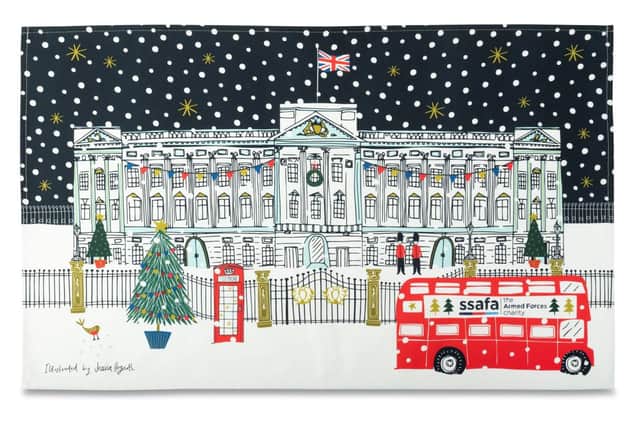 Jessica Hogarth's snowy Buckingham Palace Christmas card.