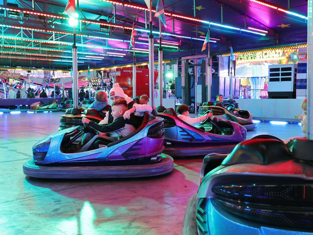 Having fun on the Dodgems.