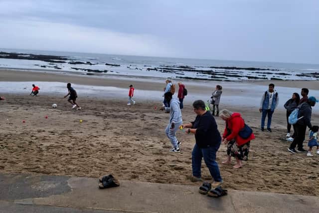 Families were encouraged to take part in popular games such as the egg and spoon race.