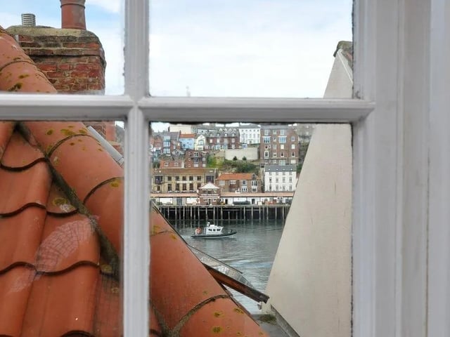 Windows from the cottage (s) look out over Whitby's harbour.