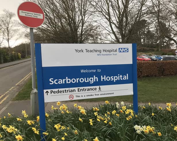 Sign at Scarborough Hospital.