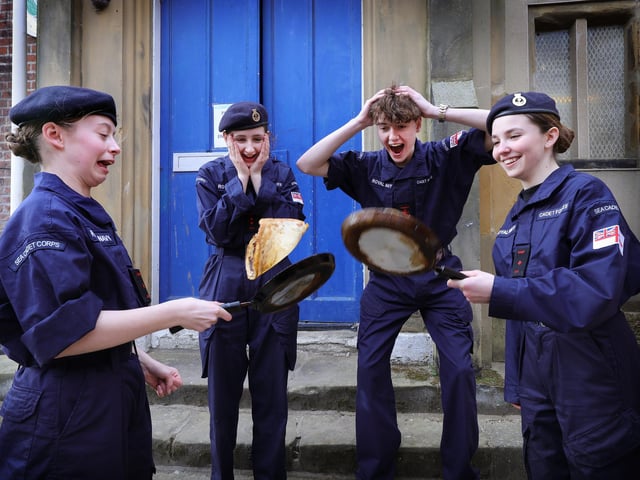 Sea Cadet pancake flipping challenge