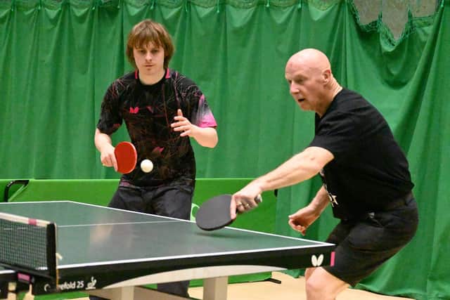 Division 1 2026 doubles semi-finalists Ethan Marshall, left, and Paul Wilkinson. Photo by Tony Wigley