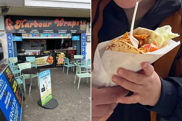 Harbour Wraps is located right on the harbour and offers outdoor seating so visitors can sit and watch beautiful scenery.