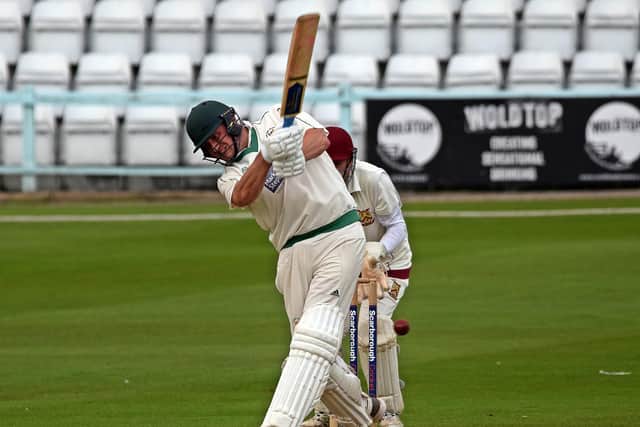 Malton's Mike Linsley hits out. PHOTOS BY SIMON DOBSON