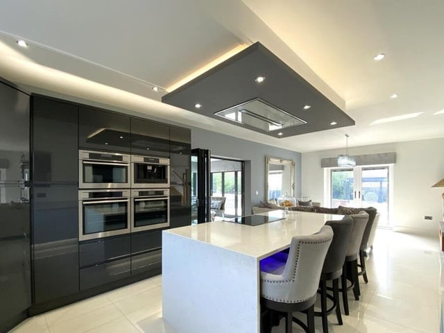 The high spec, open plan living kitchen.