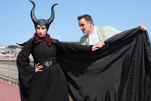 Katie Buttner as the Enchantress and Matt McInnes as the Prince in Beauty and the Beast.