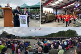Crowd watch the military parade in honour of servicemen and women at Malton's Eden Camp.