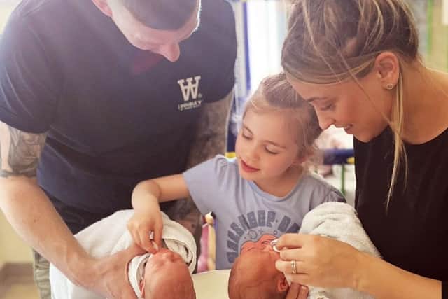 The Logan family in Scarborough Hospital.