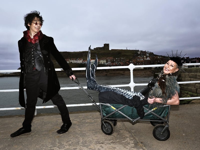 Enjoying a walk on the pier with a Vampire Mermaid!