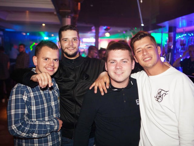 Sam, Chris, James & Callum enjoy a lad's night out in Quids Inn