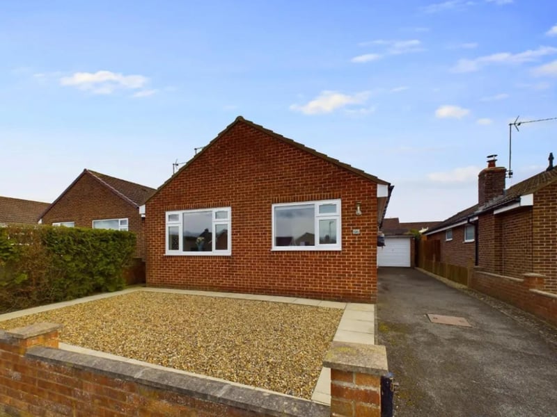 This three bedroom detached bungalow is for sale with Hunters for £210,000.