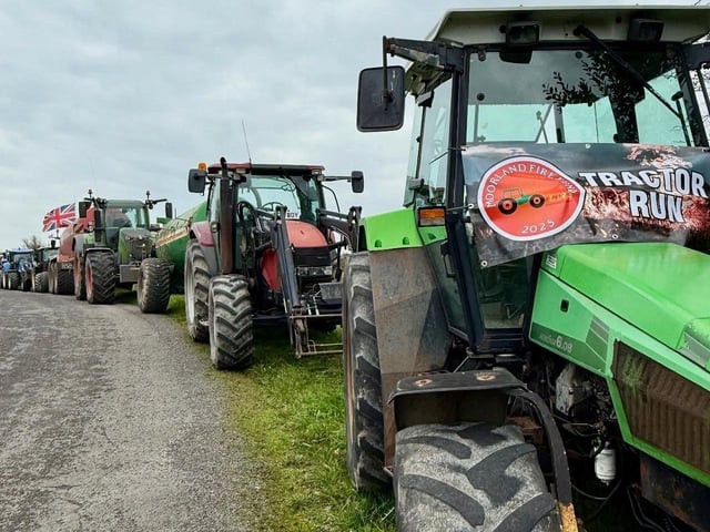 Some of the tractors in the convoy.