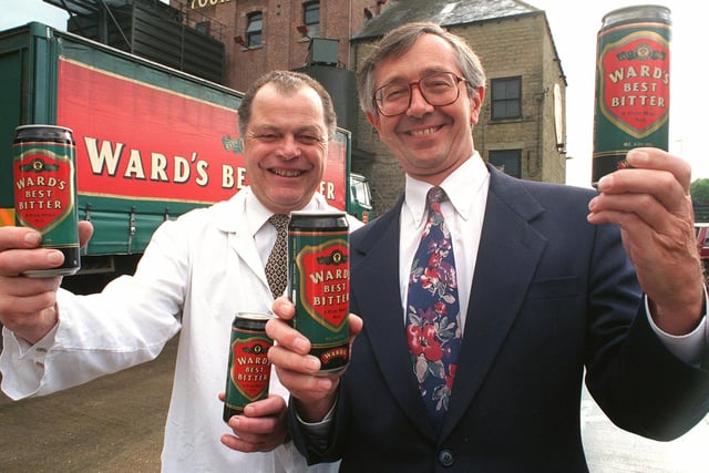 Operations manager Paul Simpson, left, and regional director Barry Arnold break out a can of Ward's