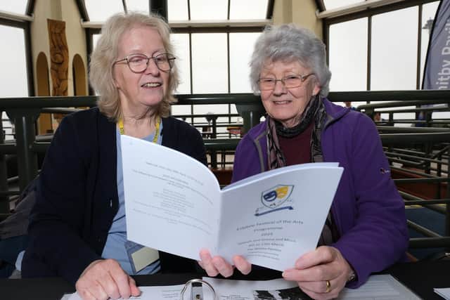 Sue Rowland and Ann Livsey peruse the festival programme. photo: Richard Ponter
