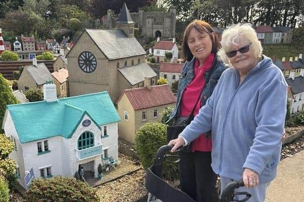 Emma Wilkinson Wainwright, (White Rose Lodge) and Clarice Moss who lives at the home with the new model.