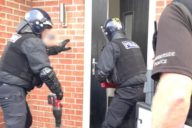 Over the past two months police teams have been out in force, from hitting addresses and forcing doors open, to proactively seeking repeat offenders and targeting those that cause the most harm to local communities. Image courtesy of Humberside Police.