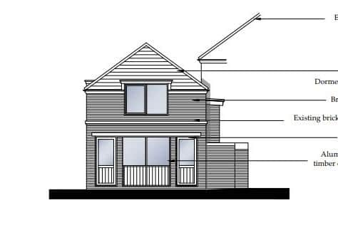 Proposed Elevations. West View, 10a Belvedere Place, Scarborough. Courtesy Of Applicant