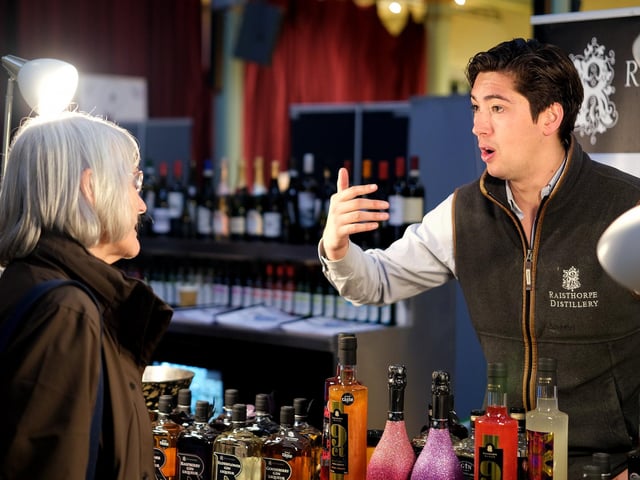 The exhibition allowed businesses to discuss their products with the like-minded, as Raisthorpe Distillery shows here.
