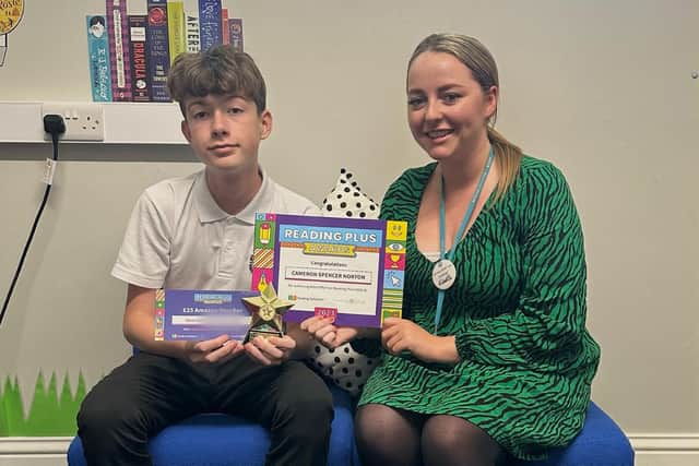 Bridlington School student Cameron Spencer Norton was nominated for the Reading Plus awards by his teacher Shania Withey.