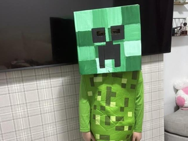 Archie as a Creeper from Minecraft