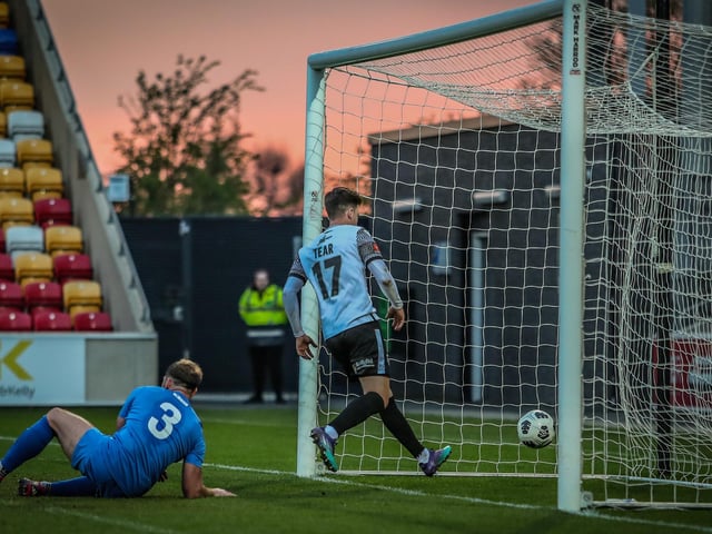 Dom Tear taps home the equaliser for Boro in the cup final.