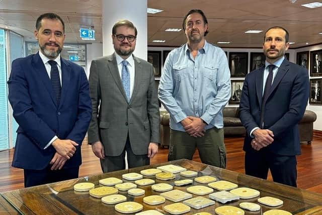 The exchange: PC Bradley Hay (second from left) in London with the Head of the Cultural and Heritage Department of Brazil and the Head of Brazilian Police.