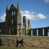 Vampires arrive at Whitby Abbey ahead of a Guinness world record attempt las year. (Pic credit: Oli Scarff / Getty Images)