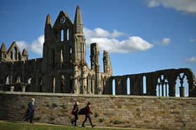 Vampires arrive at Whitby Abbey ahead of a Guinness world record attempt las year. (Pic credit: Oli Scarff / Getty Images)