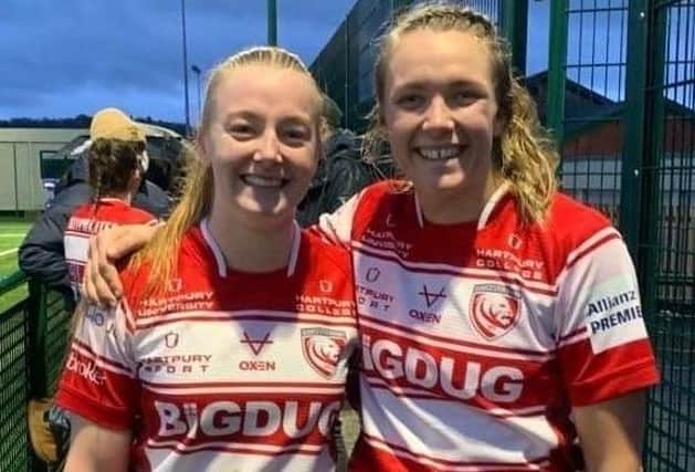 Former Scarborough RUFC juniors Steph Else, left, and Zoe Aldcroft, who both play for Gloucester Hartpury, are set to line up for England U20s and England respectively on Saturday v Scotland
