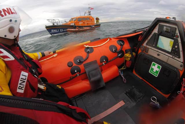 A still from a crew members headcam during the shout.
picture: RNLI