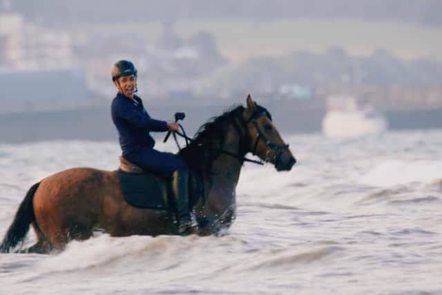 Bradford-based 11-year-old Jaleel and 15-year-old Subhaan brought their horses to the beaches at Bridlington to give them the chance to swim in the sea.