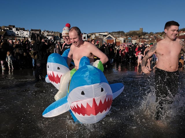 Smiling faces were everywhere as people braved the bracing conditions