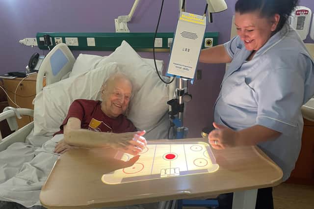 George ‘Doug’ Shaw with Healthcare Assistant Lynn Lunn