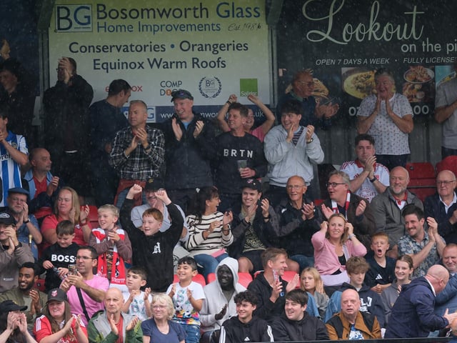 The Boro crowd cheer their side on during their win against Southport. Photo by Richard Ponter