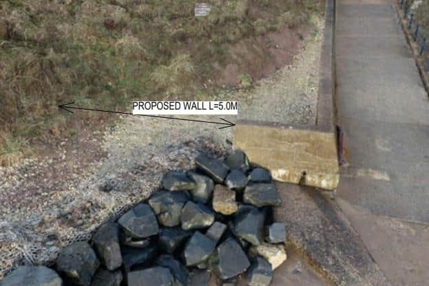 Proposed Filey sea wall extension.