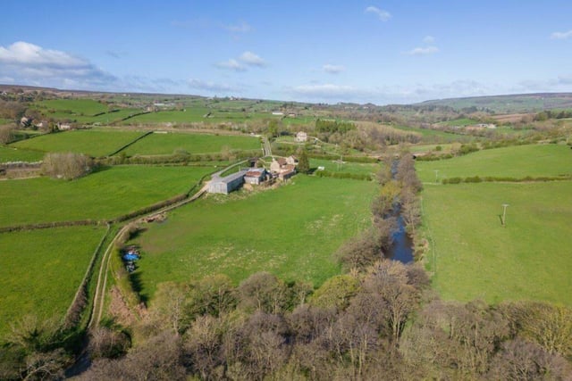 A wider view showing the idyllic location of Rake Farm in Glaisdale.