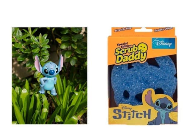 Available at www.dobbies.com is the Disney’s Stitch Plant Garden Stake priced at £6.99, and in-store at Tesco is the Disney Stitch-inspired Scrub Daddy at £3.49.