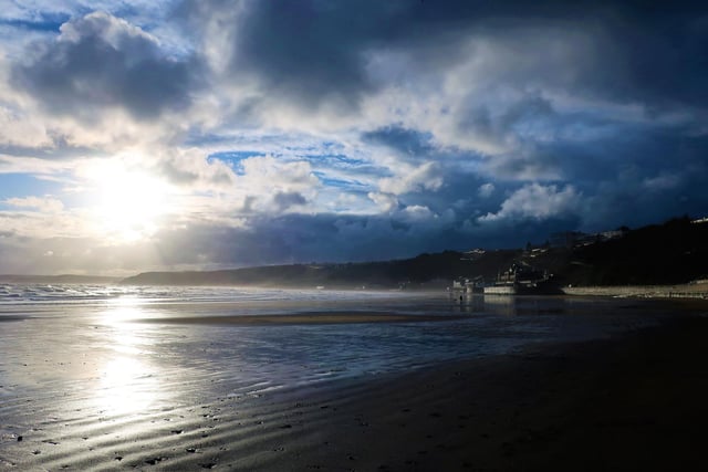 A brooding sky over Scarborough Spa.