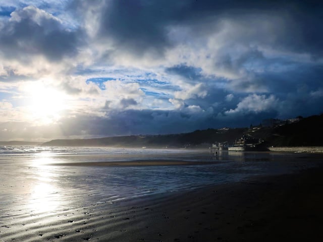 A brooding sky over Scarborough Spa.