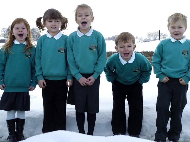 2010. Danby C of E Primary School, new starters, L-R: Sacha Buckworth, Evie Barnes, Lucy Beaumont, Daniel Adamson and Daniel Wignall.