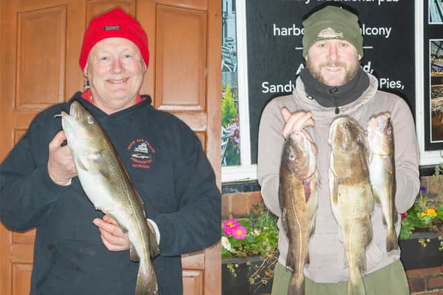 Peter Horbury, left, and Rob Taylor, were the winners of the man of the match honors on Wednesday and Sunday respectively in the latest Whitby Sea Anglers Association League matches