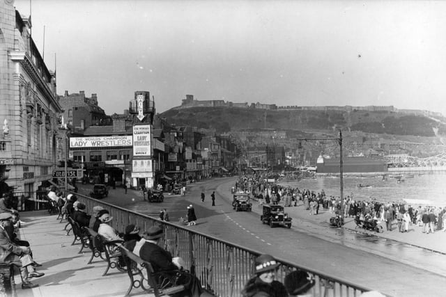 Foreshore Road, with The Futurist on the left, pictured in 1935.