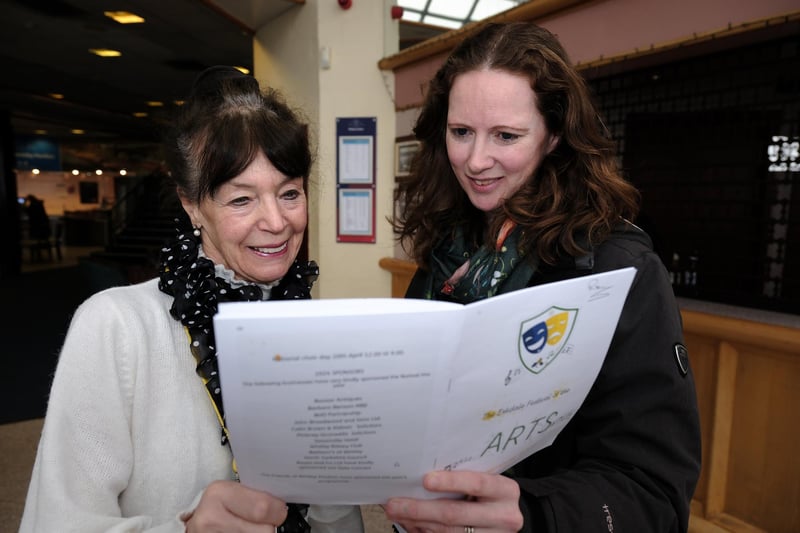 Ros Barningham and Parent Morven Telling reading the programme of events.picture: Richard Ponter