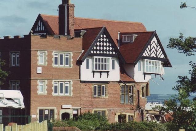 The partially collapsed hotel.