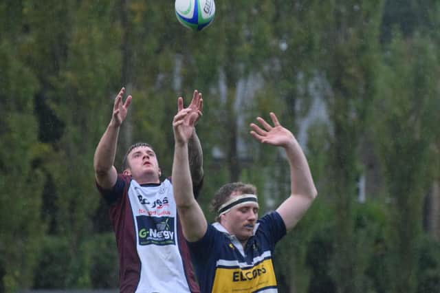 Will Rennard in action for Scarborough RUFC at Old Crossleyans.
