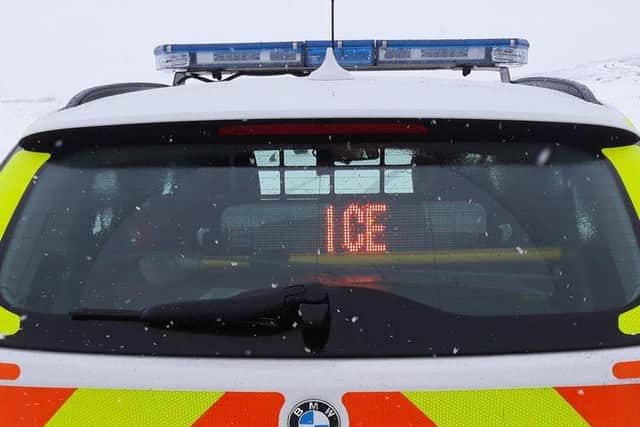 Police have advised motorist to take extra care when driving today due to snow and ice