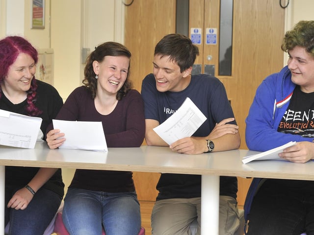 Lucy Starling, Maria Tronde, Michael Bull and Robert Fox take in their results in 2017.