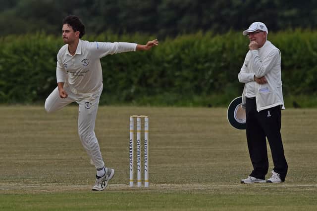 Wykeham all-rounder Ethan Stones top-scored with 30 as his side won by two wickets against Seamer. Photo by Simon Dobson